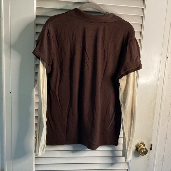 Sonoma  - L brown and tan faux two shirts - Picture 5 of 8